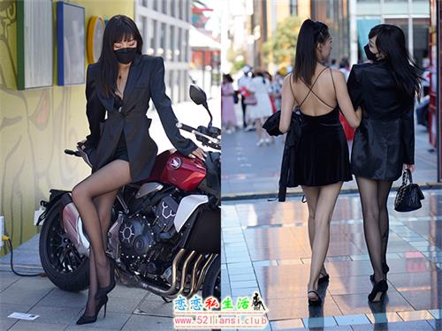 [魔镜街拍] 155-黑丝短裙机车美女【359P/500M】