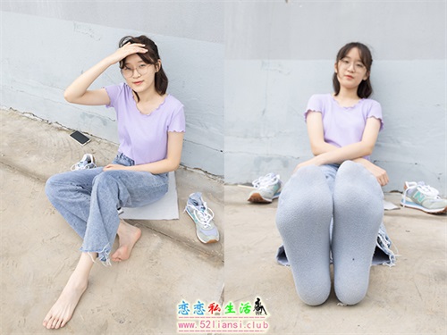 [袜啵啵] 020期 熊熊-NB运动鞋、蓝色短棉袜、裸足(带视频)【150P+1V/4.88G】