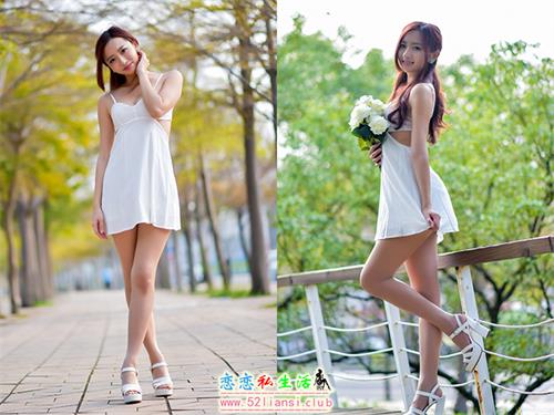 [街拍丝足]175-名婷 露背吊带连衣短裙丝袜凉高美腿【67P/203M】