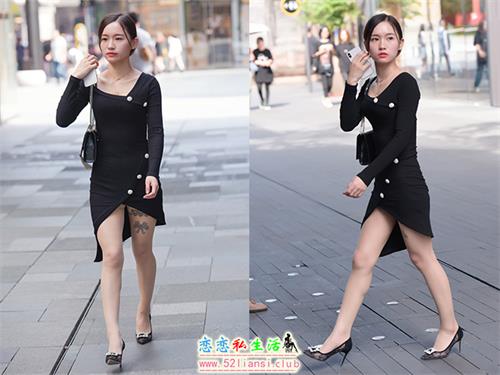 [魔镜街拍] 163-街拍黑色连衣裙小姐姐【182P/255M】