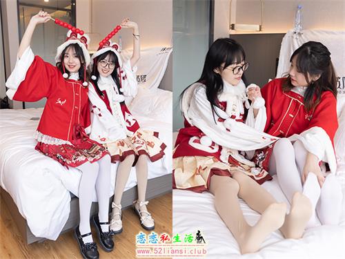 [袜啵啵] 054期 小甜豆与稚予-给大家拜年啦(带视频)【139P+1V/5.87G】