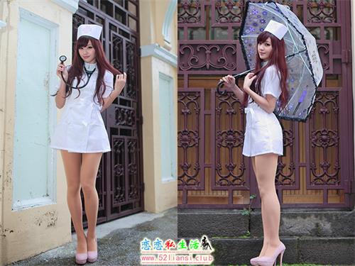 [街拍丝足]204-小雅 护士服丝袜高跟美腿【70P/303M】