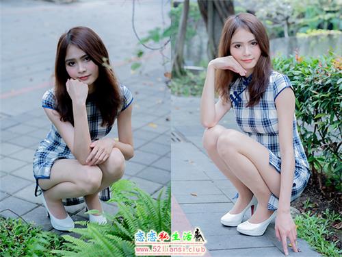 [街拍丝足]205-何佳欣 格子短旗袍丝袜高跟美腿【84P/113M】