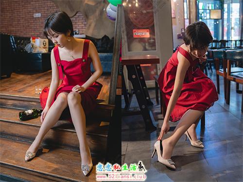 [袜涩]88-暖暖红色长裙【50P/155M】