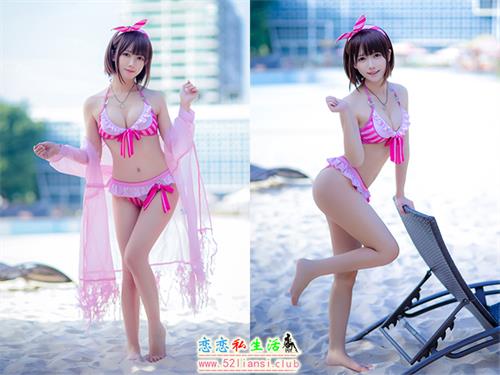 [鳗鱼霏儿] No.021 加藤惠 粉色泳装【20P/35M】