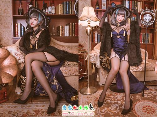 [美图精选]231-宫本桜 宫本樱樱饼 - 柴郡旗袍 音乐绚烂CaitSith【20P/74M】