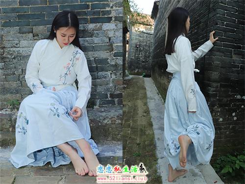 [Pary学生模拍]049 极品美女小芳穿上汉服古镇赤脚【151P/368M】