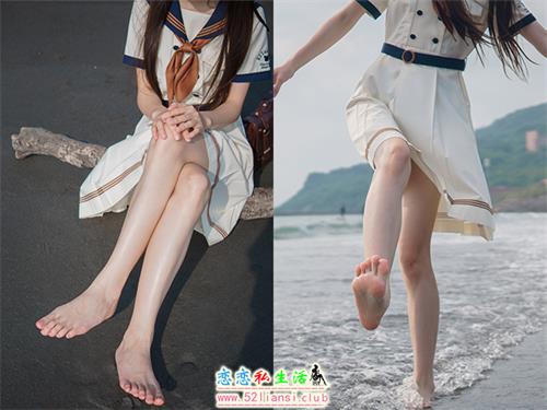 [Limerence] 49 海蓝 白皙希腊脚 JK盛夏服海边戏水(带视频)【300P+1V/2.32G】