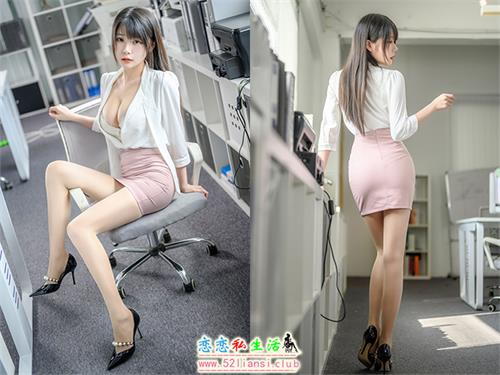[香草喵露露]NO.042 忙碌的职场 粉白裙子【34P+1V/350M】