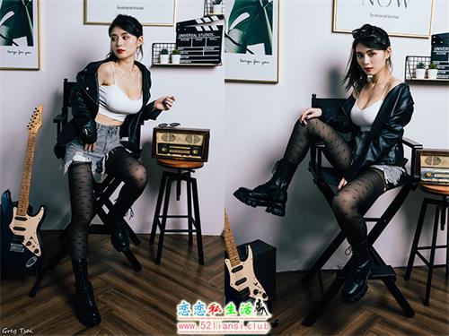 [街拍丝足]262-长腿美模 筱筱 - 棚拍热裤黑丝【79P/261M】