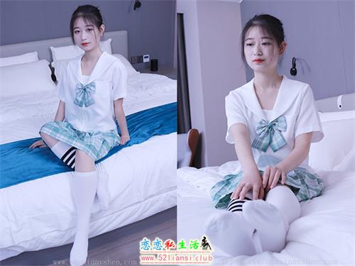 [初夏女神]013期 念念~常规S码绿色JK套搭配小白鞋(带视频)【135P+1V/5.82G】