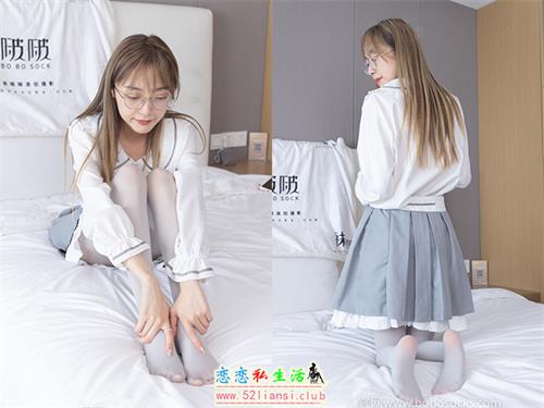 [袜啵啵] 213期 稚予-黑皮鞋、厚灰丝(带视频)【140P+1V/5.53G】