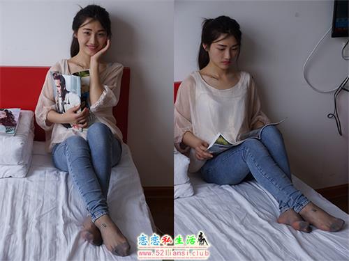 [自由摄影]No.005-惬意的周末经典短灰丝陪你看看书【93P/148M】