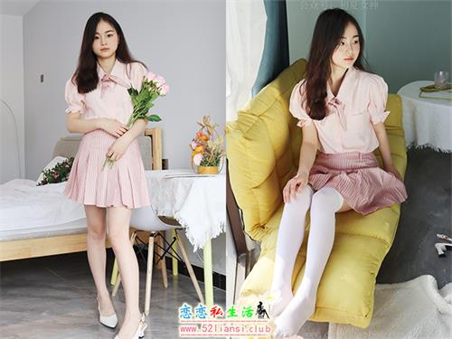 [初夏女神]015期 十一~粉色S码休闲JK搭白色高跟鞋(带视频)【97P+1V/6.4G】