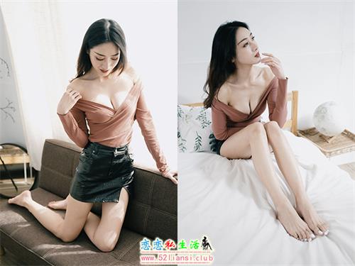 [街拍丝足]277-长腿美模 璟乐 - 棚拍皮裙【132P/381M】