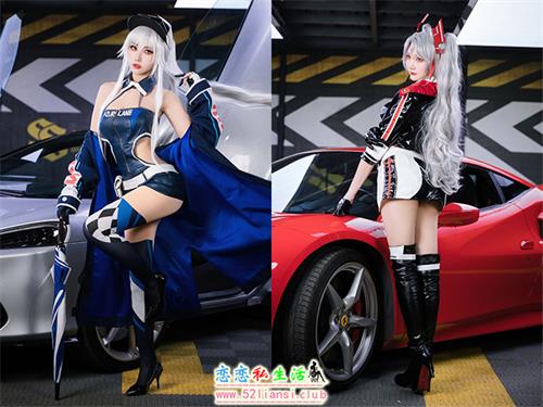 [美图精选]927-瓜希酱&Momoko葵葵-碧蓝航线 欧根&企业 赛车女郎【58P/58M】