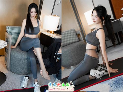[美图精选]1153-抖娘-利世-灰色瑜伽服【56P/139M】
