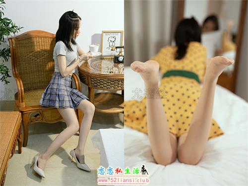 [尤蜜丝] No.033 穿搭推广展示图集 肉丝搭配白色细高跟【137P/965M】