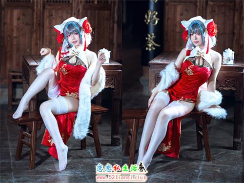 [美图精选]1273-半半子-柴郡中华娘旗袍【45P+1V/130M】