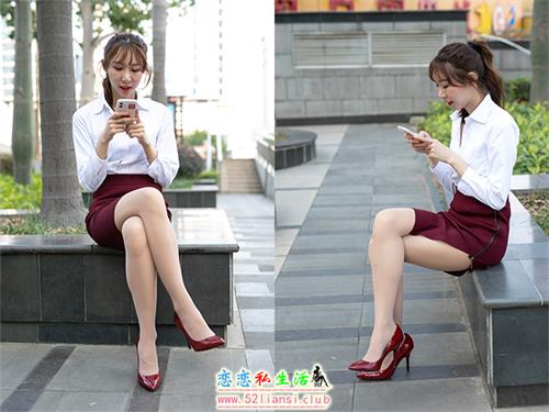 [尤蜜丝] No.042 穿搭推广展示图集 白衣肉丝红裙【46P/250M】