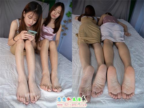 [南国足艺]68-小美和小惠床上一边聊天一边展示原味美脚，睡着了遭到室友玩脚【102P/1.26G】