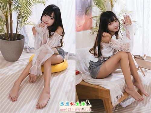 [街拍丝足]427-长腿美模 小穎 - 牛仔裙 棚拍【129P/387M】