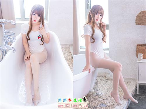 [美图精选]1565-羊大真人-白色樱桃体操服【34P/63M】