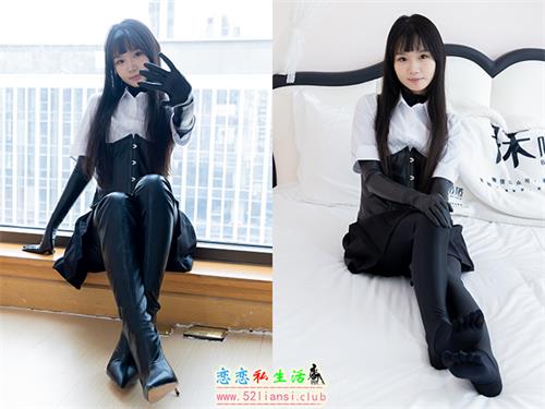 [袜啵啵] 499期 甜甜圈-高跟长靴、踩脚裤、厚黑丝五指袜、黑皮手套、裤里丝(带视频)【144P+1V/6.88G】