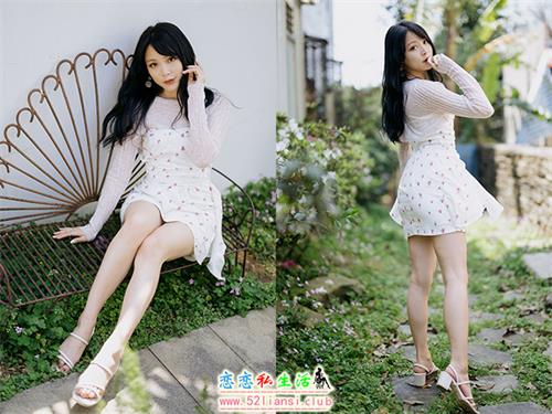 [街拍丝足]495-长腿美模 Ashley - 三芝碎花连衣裙【85P/272M】