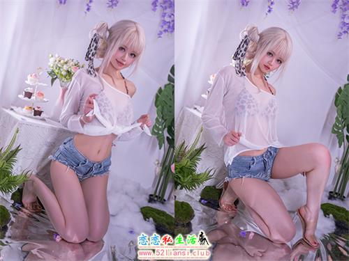 [美图精选]1886-星黛鹿鹿i-罩纱豹纹泳装【41P/108M】