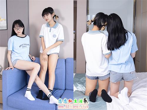 [袜啵啵]NO.520 稚予&砂糖-板鞋、黑棉袜、白棉袜、裸足、脚对脚比大小剧情(带视频)[160P+1V/5.72G]