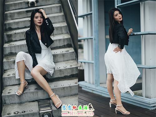 [街拍丝足]527-长腿美模 筱筱 - 天台连衣裙【65P/128M】