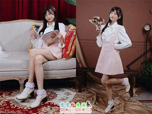 [街拍丝足]544-长腿美模 朵莉 - 棚拍可爱连衣裙【60P/220M】