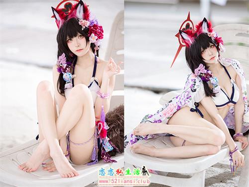 [美图精选]2077-九柒喵-狐坂若藻水着【23P/23M】