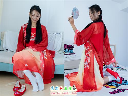 [物恋传媒] No.2386 岚岚-布鞋、短白丝、红色船袜（叠穿）、汉服、模仿舞步，脚玩伞柄剧情(带视频)【179P+1V/5.8G】