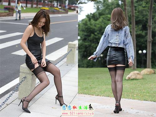 [魔镜街拍] 521-精选街拍-辉辉模拍-不染2&吊带黑丝皮裙美女[123P/277M]