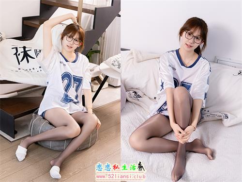 [袜啵啵]NO.590 香菜-板鞋、短白棉袜、油亮薄黑丝（脚尖透明款）、分体牛仔裤(带视频)[148P+1V/6.05G]