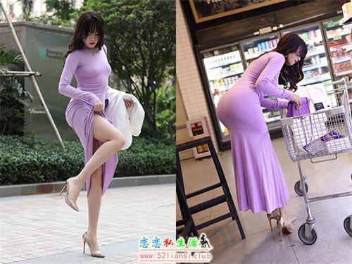 [魔镜街拍] 544-精选街拍-范家辉模拍-她的背影芝芝模拍紫色长裙(带视频)[343P+3V/1.37G]