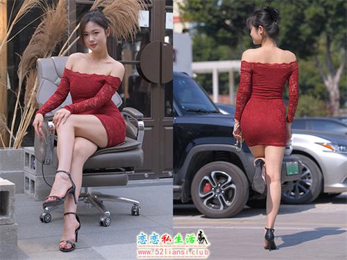 [魔镜街拍] 551-精选街拍-一始摄影-底色 念雪封神作红色蕾丝连衣裙[919P/2.5G]