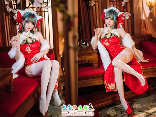 [美图精选]2230-焖焖碳-碧蓝航线 柴郡旗袍【29P/69M】