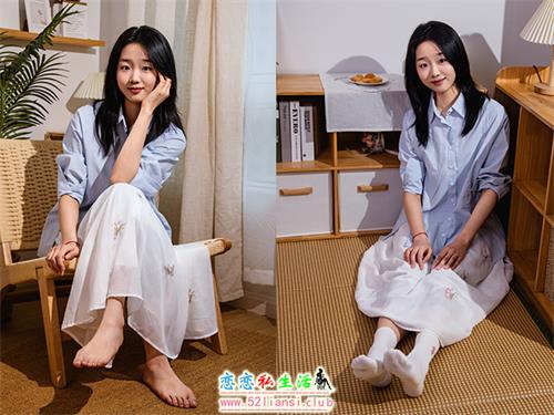 [足愉心] NO.023 奶芙（搭配：蓝色衬衫、白色长裙、帆布鞋、白色棉袜、裸足）(带视频)[111P2V-16.2G]