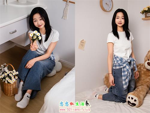 [足愉心] NO.027 奶芙（搭配：白色T恤、牛仔长裤、德训鞋、白色棉袜、裸足）(带视频)[111P2V-19.4G]