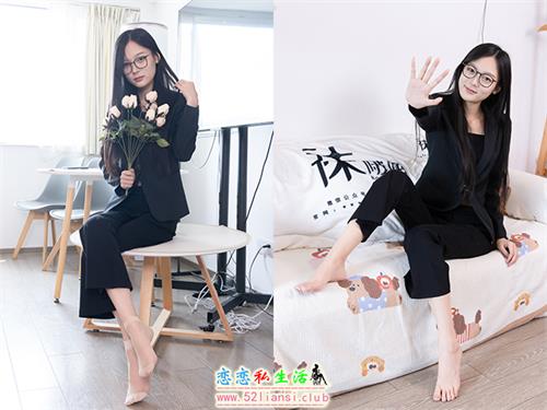 [袜啵啵]NO.617 焦糖-高跟鞋、短肉丝、白船袜、裸足、ol制服(带视频)[220P1V-7.51G]