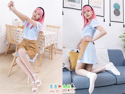 [袜啵啵]NO.649 小甜豆-平底凉鞋、裸足、纯白棉袜(带视频)[200P1V-7.01G]