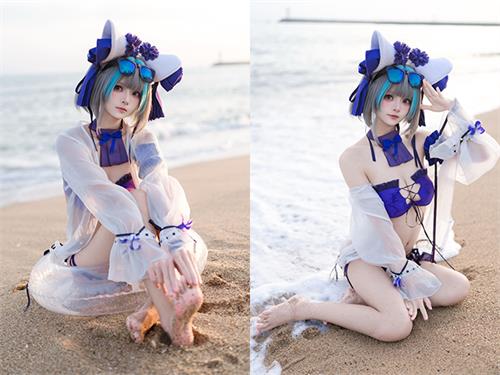 [美图精选]2462-九柒喵-碧蓝航线-柴郡泳装【26P/47M】