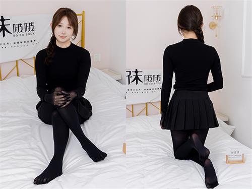 [袜啵啵]NO.668 香菜-平底鞋、厚黑丝五指袜、黑丝手套(带视频)[179P1V-6.83G]