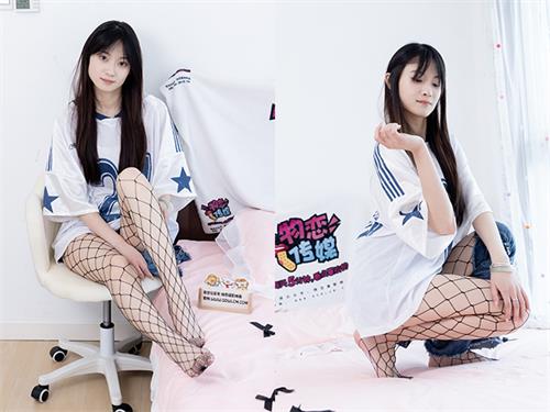[物恋传媒] No.2694 山奈-板鞋、黑色网袜、分体牛仔裤[153P1V-3.68GB]