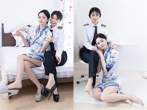 [物恋传媒] No.2759 菜菜&橙子-高跟鞋、两双人字拖、薄肉丝、空姐制服[226P1V-5.94GB]