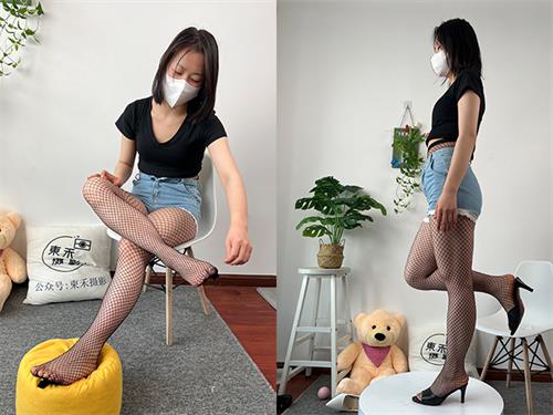 [东禾摄影]No.078 牛仔短裤渔网袜细高跟[312P1V-1.59G]